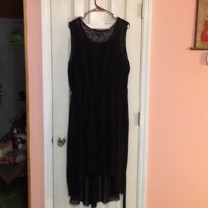 Black lack top back dress